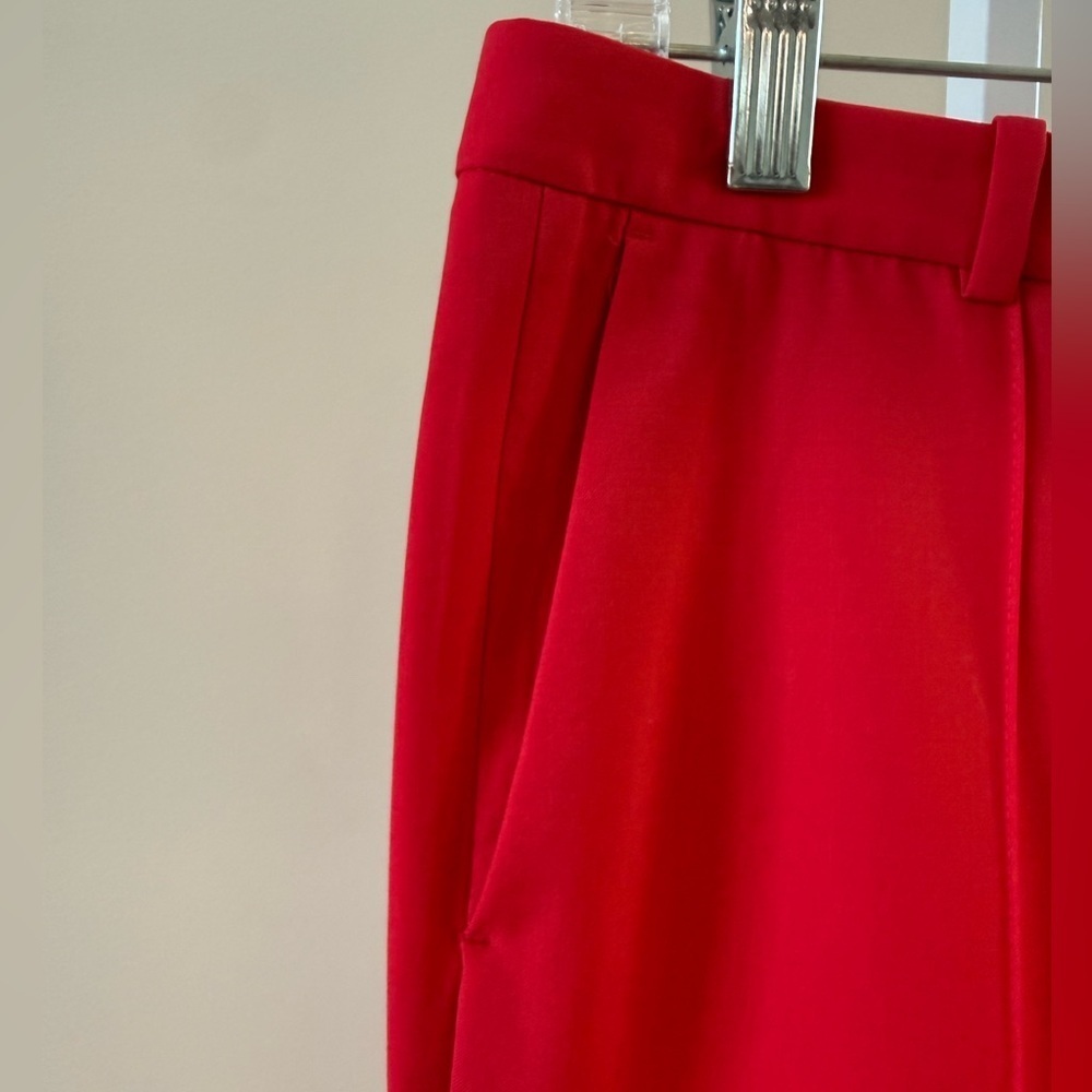 J Crew “Tollegno 1900” Red Classic Fit Straight Leg Pants Size 4 Work Career - Picture 11 of 15